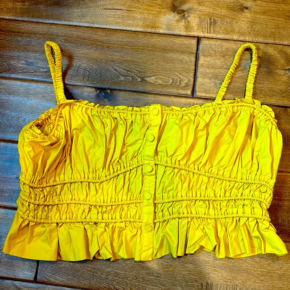 J Crew Ruched Crop Tube Top‎ NWOT Yellow